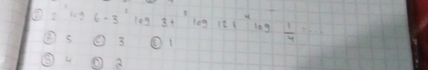 ② 1=6-3^2log 3+^2log 12+^4log  1/4 =... 
s C 3 ④ 1
① a