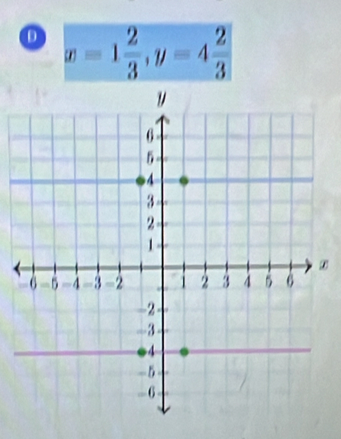 x=1 2/3 , y=4 2/3 
②