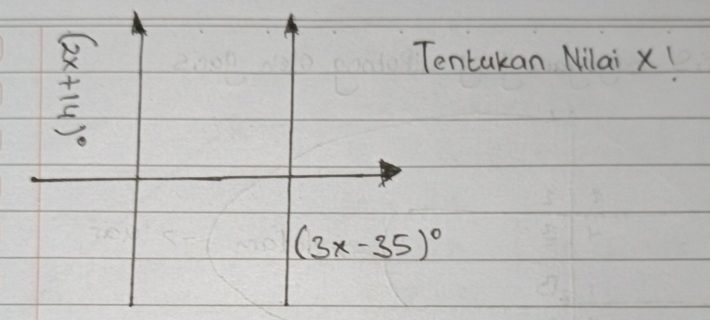 beginarrayr x+4 frac  (+)/5 endarray
Tentakan Nilai X!
(3x-35)^circ 