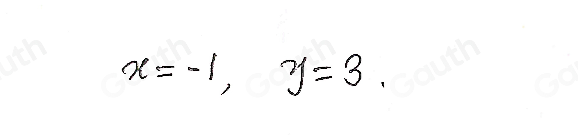 x=-1, y=3.