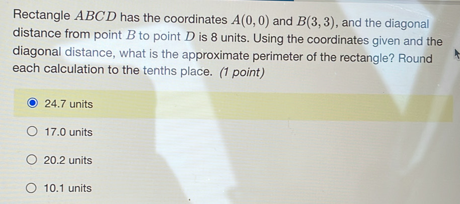 Solved: Rectangle ABCD has the coordinates A(0,0) and B(3,3) , and the ...
