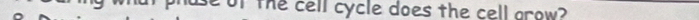 of the cell cycle does the cell grow?