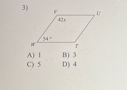 A) 1 B) 3
C) 5 D) 4