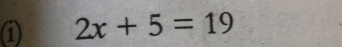 ① 2x+5=19