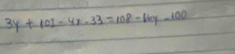 3y+101-4x-33=108-66y-100