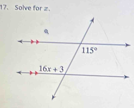 Solve for x.