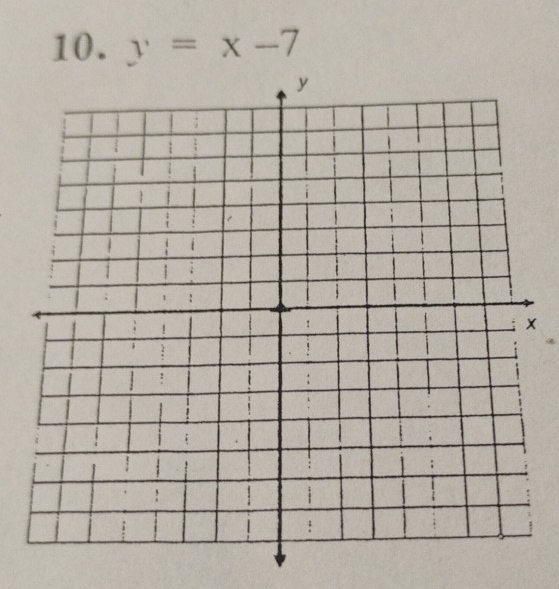 y=x-7