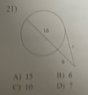 A) 15 B) 6
C) 10 D) ?