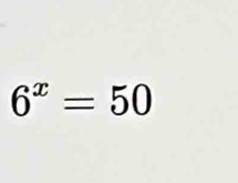 6^x=50