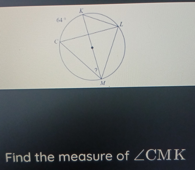 Find the measure of ∠ CMK