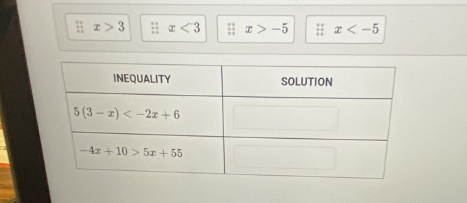 x>3 x<3</tex> x>-5 x