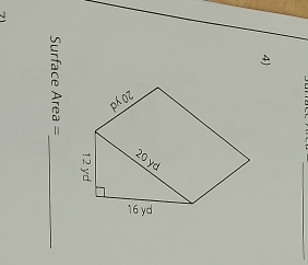 Surface Area =_