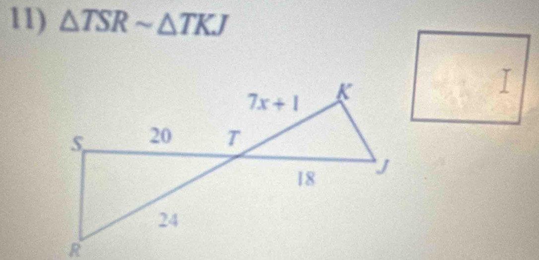 △ TSRsim △ TKJ