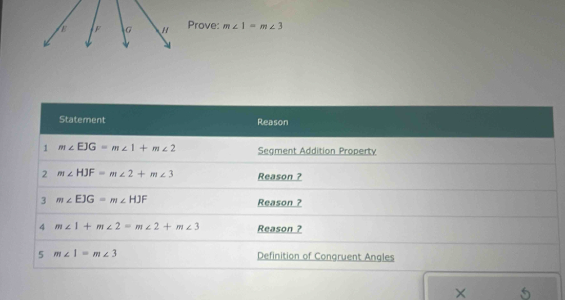 Prove: m∠ 1=m∠ 3
X