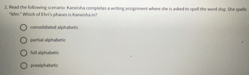 Solved: Read the following scenario: Kaneisha completes a writing ...
