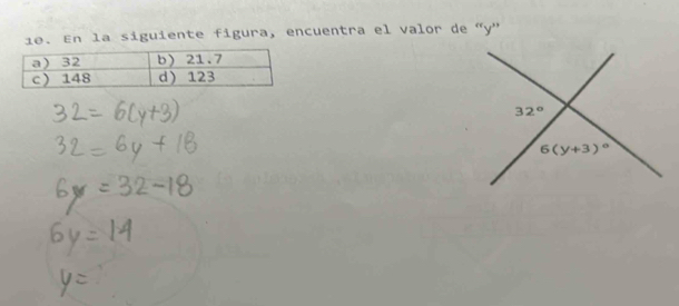 En la siguiente figura, encuentra el valor de “y'