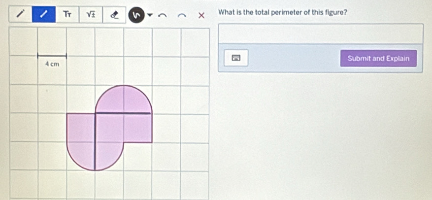 Tr V × What is the total perimeter of this figure? 
Submit and Explain