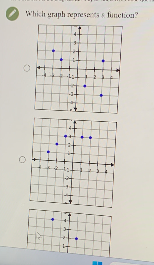 Which graph represents a function?
J
4
3
2 -
1