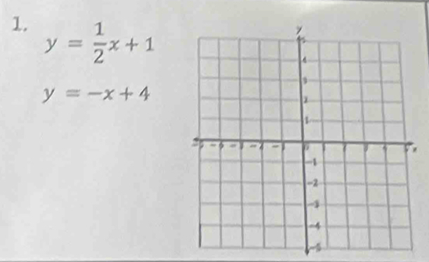 y= 1/2 x+1
y=-x+4