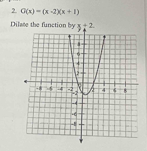 G(x)=(x-2)(x+1)
Dilate the function by