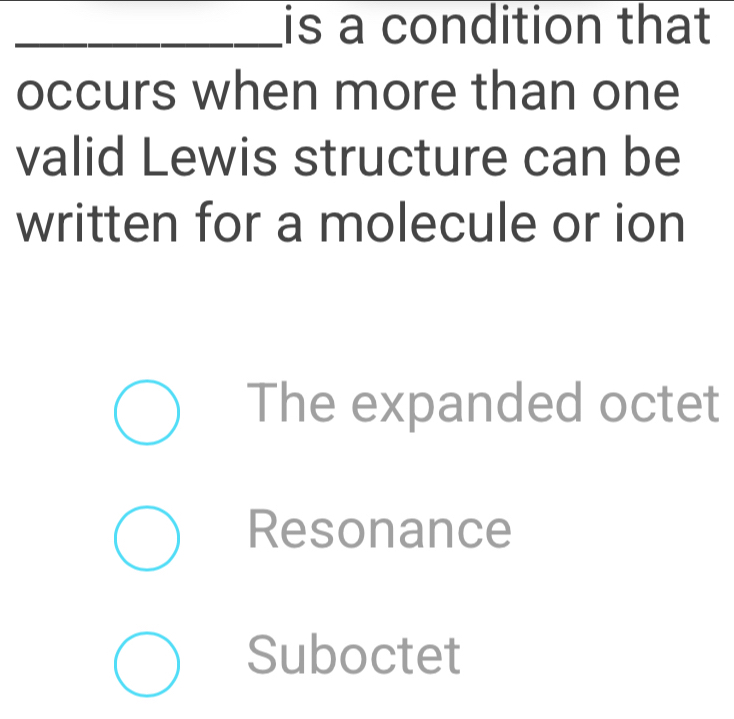 تم الحل:is a condition that occurs when more than one valid Lewis ...