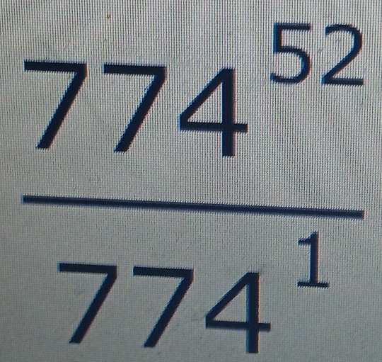  774^(52)/774^1 