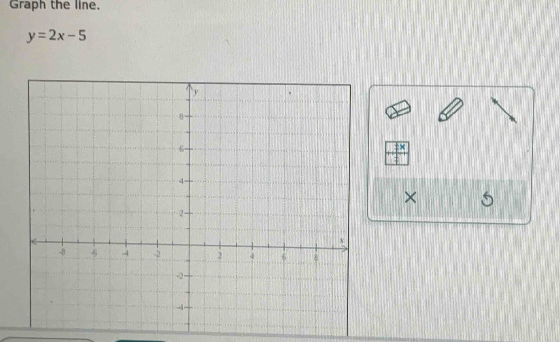 Graph the line.
y=2x-5
×