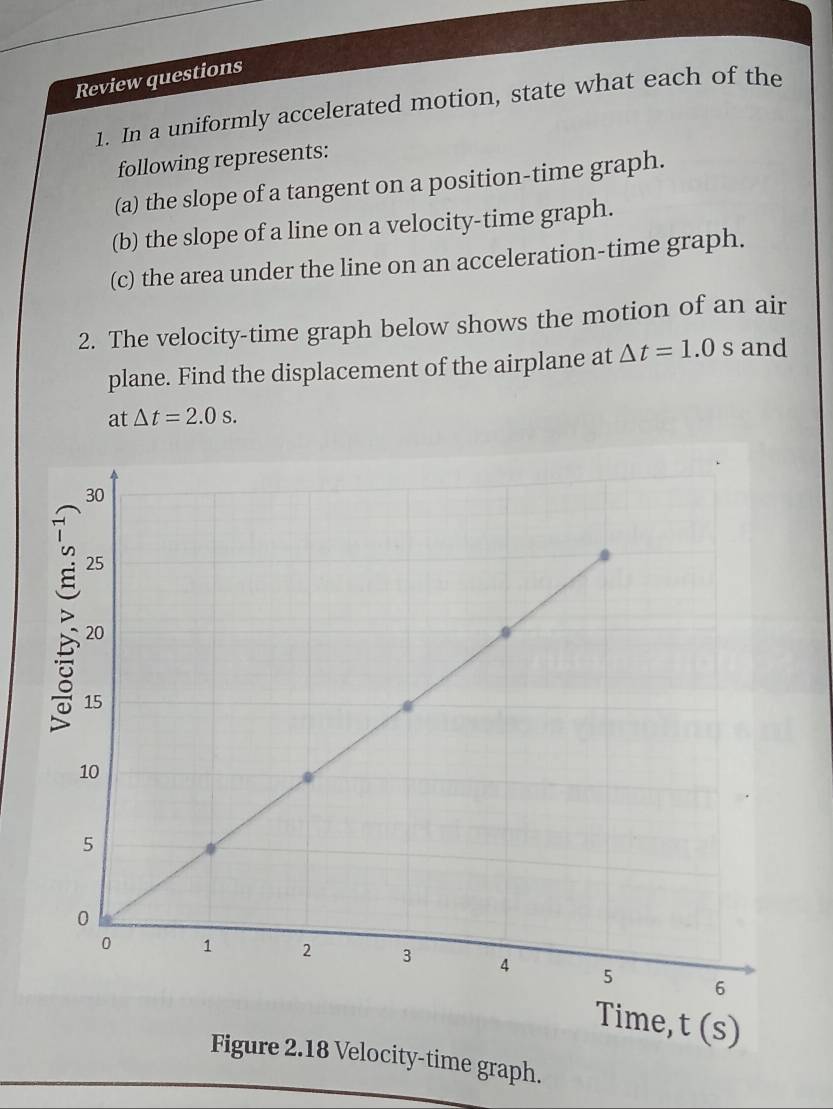 Gelöst:Review questions 1. In a uniformly accelerated motion, state ...