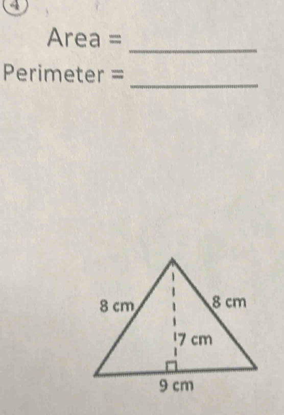 4 
_
Area=
_ 
Per imeter=