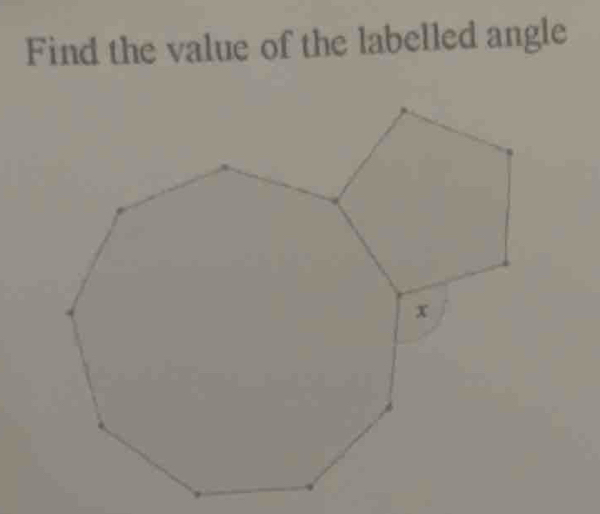 Find the value of the labelled angle