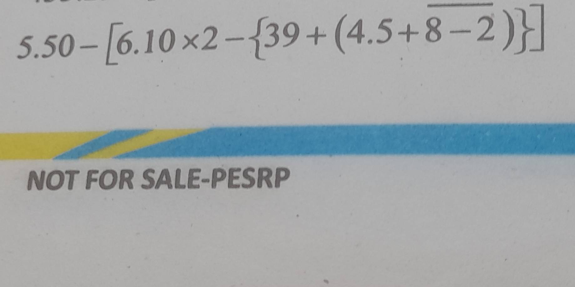 5.50-[6.10* 2- 39+(4.5+overline 8-2) ]
NOT FOR SALE-PESRP