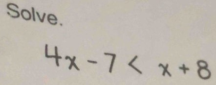 Solve.
x + 