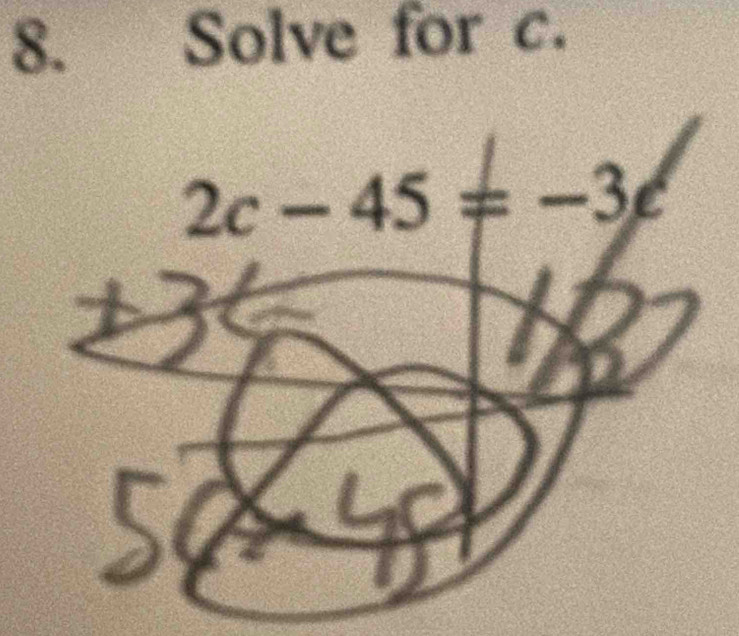 Solve for c.