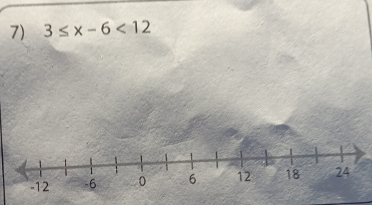 3≤ x-6<12</tex>