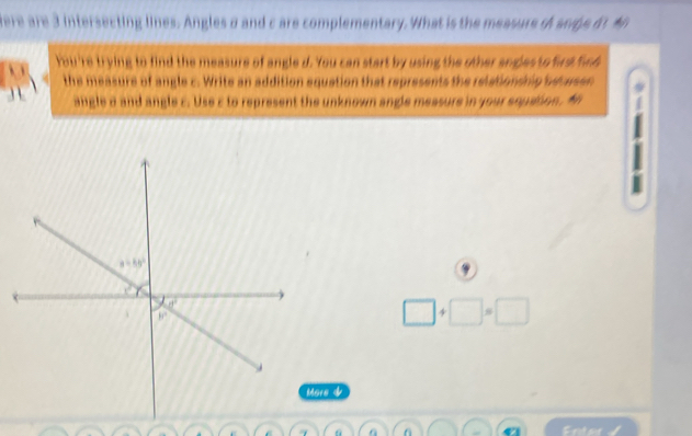 Solved: here are 3 intersecting lines. Angles a and c are complementary ...