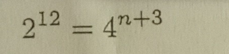 2^(12)=4^(n+3)