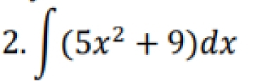 ∈t (5x^2+9)dx