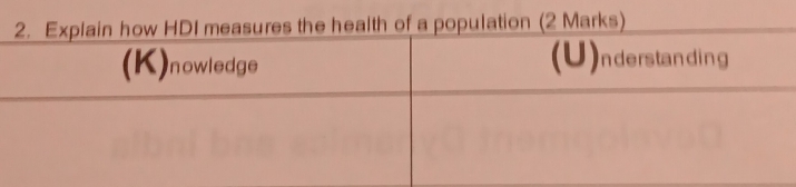 a population (2 Marks)