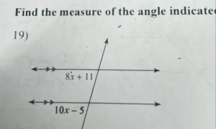 Find the measure of the angle indicate