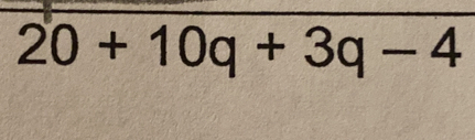 20+10q+3q-4