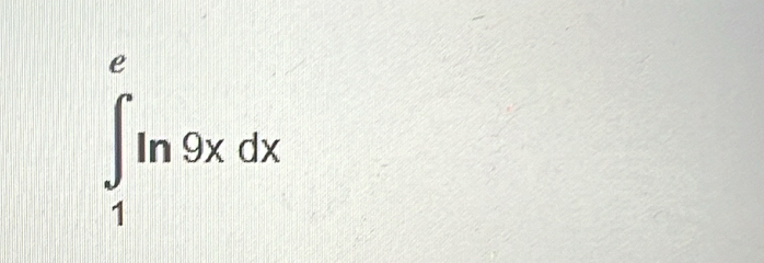 ∈tlimits _1^eln 9xdx