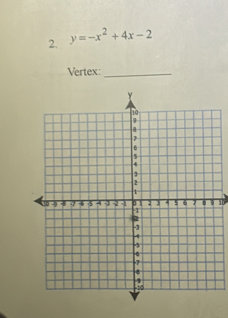 y=-x^2+4x-2
Vertex:_ 
10