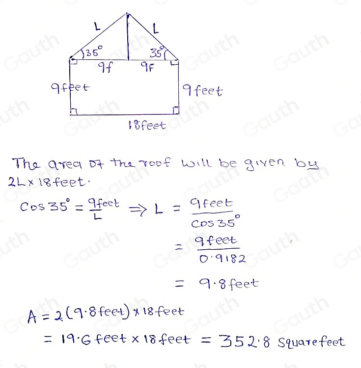 Solved: The figure shows the design of a shed that will be built. Use ...