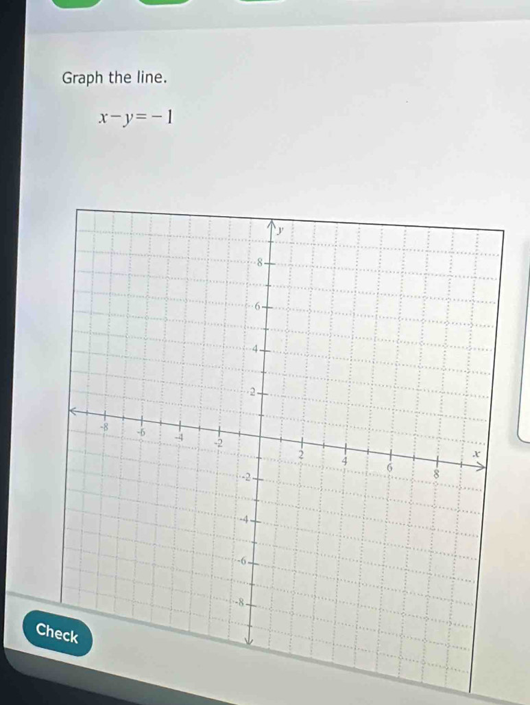 Graph the line.
x-y=-1
C