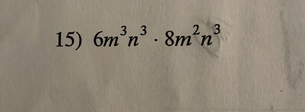 6m^3n^3· 8m^2n^3