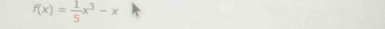 f(x)= 1/5 x^3-x
