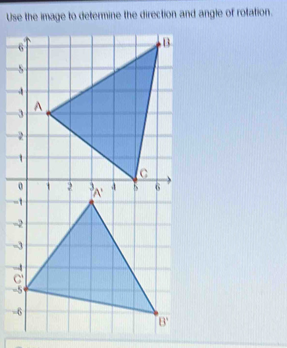 Solved: Use the image to determine the direction and angle of rotation ...