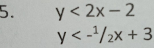 y<2x-2</tex>
y<-^1/_2x+3