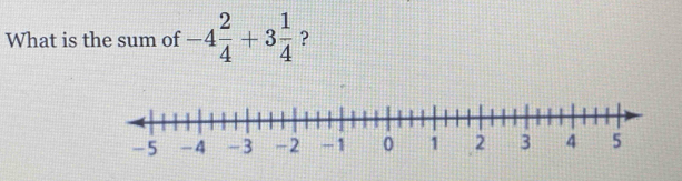 What is the sum of -4 2/4 +3 1/4  ?