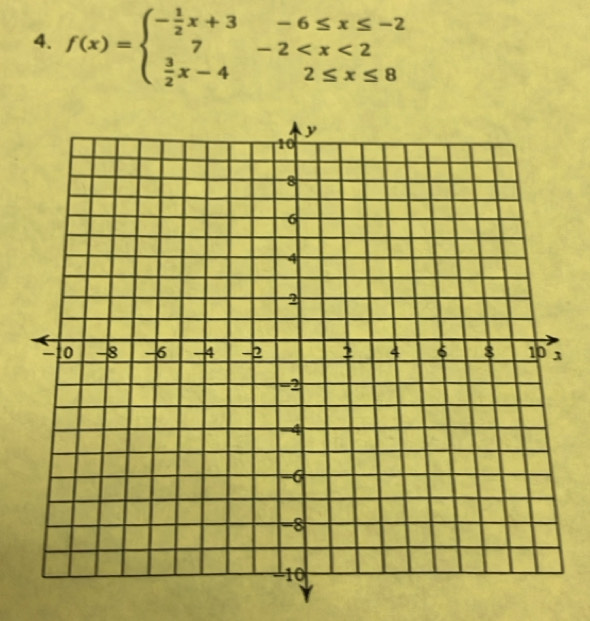 f(x)=beginarrayl - 1/2 x+3-6≤ x≤ -2 7-2